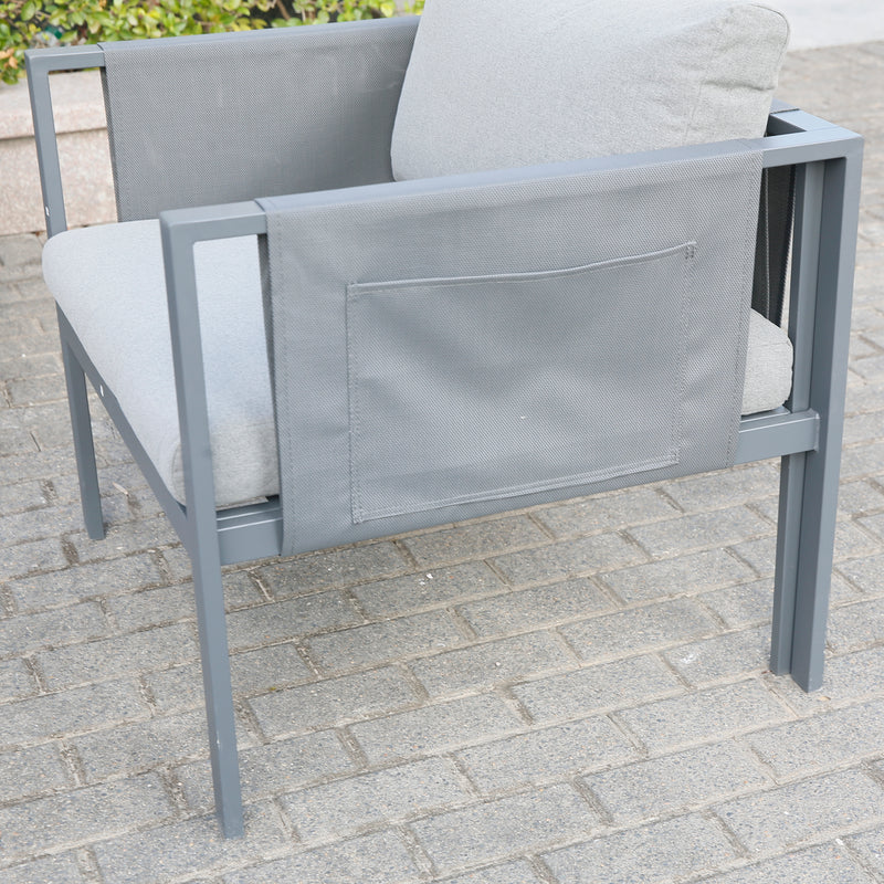 Deko Living - 4 Place Seating Outdoor Gray Sofa and Table Set