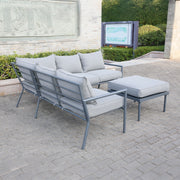 Deko Living - 5 Place Seating Outdoor Gray Sofa and Ottoman Set