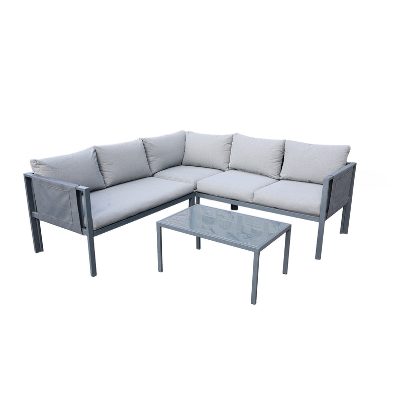 Deko Living - 5 Place Seating Outdoor Gray Sofa and Table Set