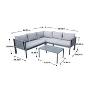 Deko Living - 5 Place Seating Outdoor Gray Sofa and Table Set