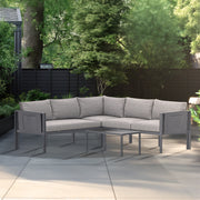Deko Living - 5 Place Seating Outdoor Gray Sofa and Table Set