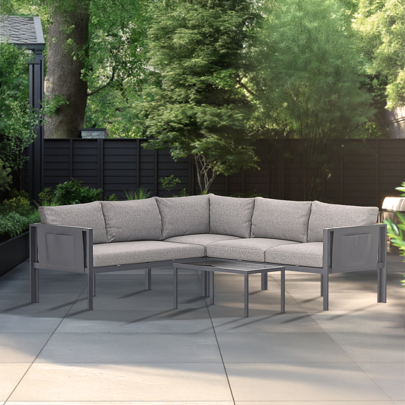 Deko Living - 5 Place Seating Outdoor Gray Sofa and Table Set