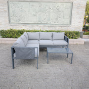 Deko Living - 5 Place Seating Outdoor Gray Sofa and Table Set