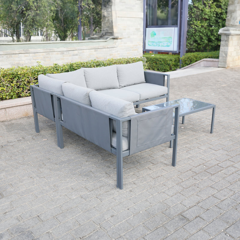 Deko Living - 5 Place Seating Outdoor Gray Sofa and Table Set