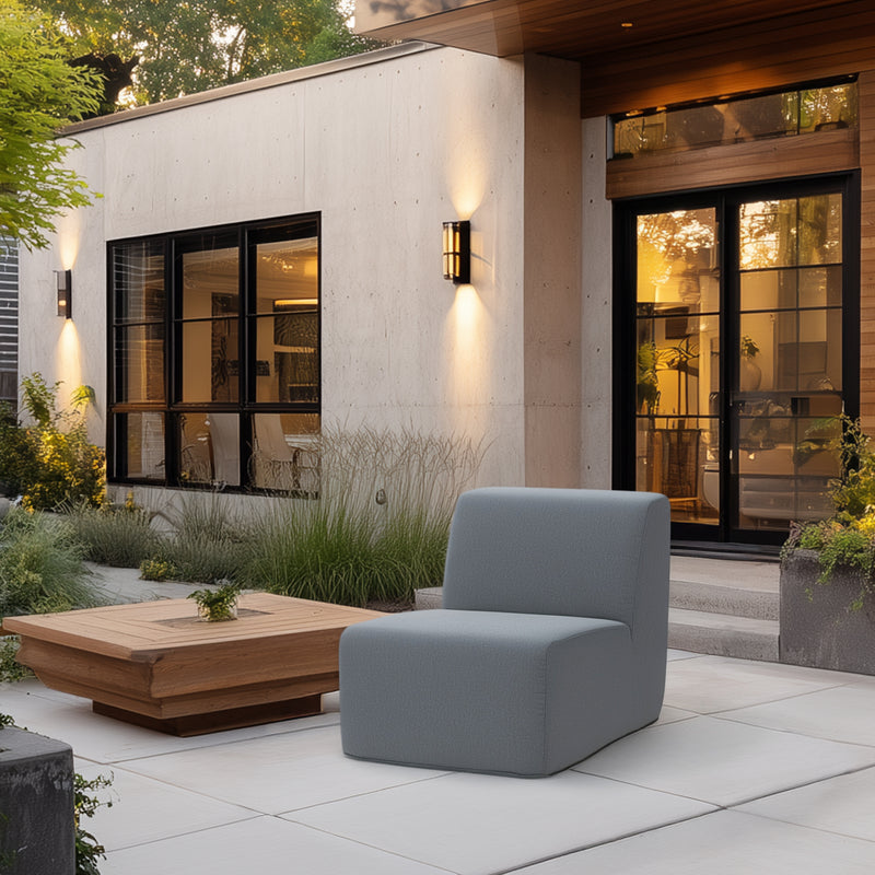 Deko Living - Gray Outdoor Compression Foam Armless Sofa Chair