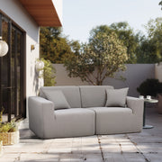 Deko Living - 2 Place Seating Gray Outdoor Compression Foam Sofa Set