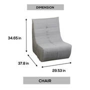 Deko Living - Gray Outdoor Compression Foam Loveseat Sofa