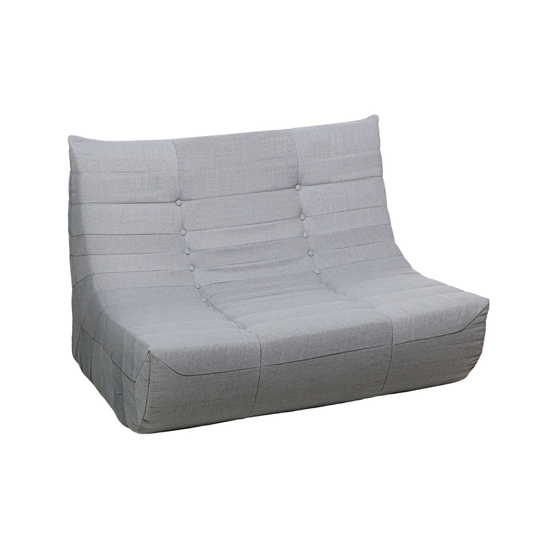 Deko Living - 5 Piece Gray Outdoor Compression Foam Loveseat Sofa Chairs and Table Set