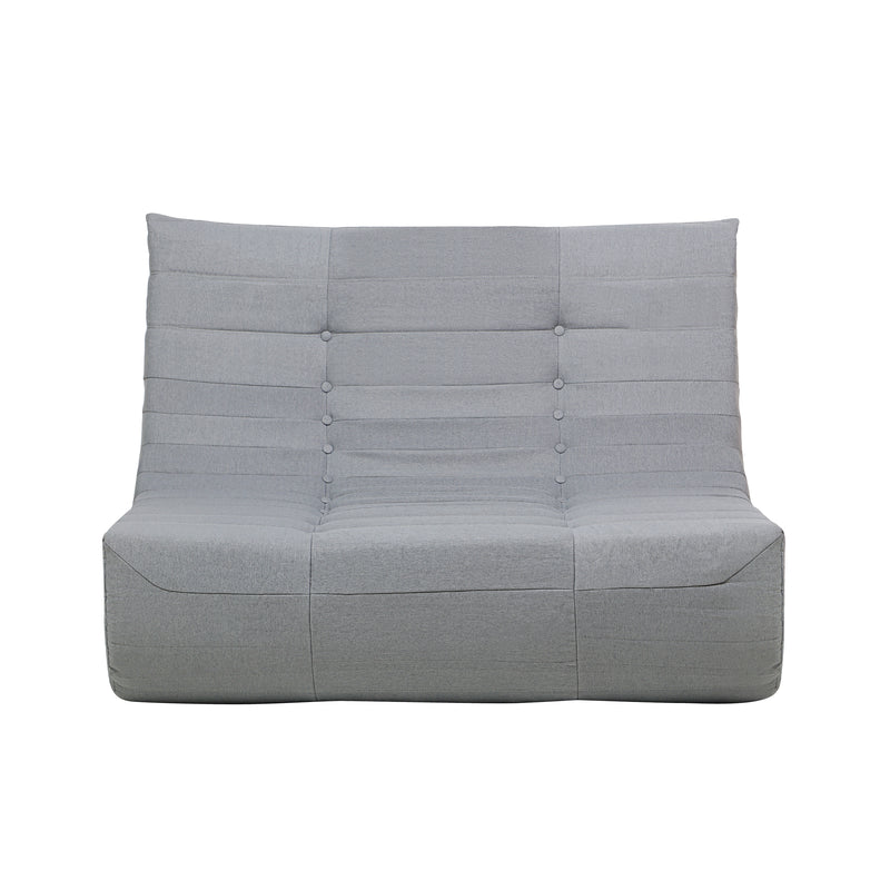 Deko Living - 5 Piece Gray Outdoor Compression Foam Loveseat Sofa Chairs and Table Set