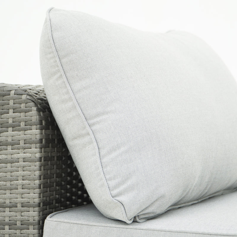 Deko Living - 8 Piece Gray Outdoor Sectional Wicker Sofa Chairs and Tables with Interchangable Blue and Gray Cushion Covers