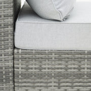Deko Living - 8 Piece Gray Outdoor Sectional Wicker Sofa Chairs and Tables with Interchangable Blue and Gray Cushion Covers