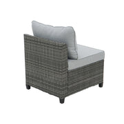 Deko Living - 8 Piece Gray Outdoor Sectional Wicker Sofa Chairs and Tables with Interchangable Blue and Gray Cushion Covers