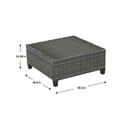Deko Living - 8 Piece Gray Outdoor Sectional Wicker Sofa Chairs and Tables with Interchangable Blue and Gray Cushion Covers