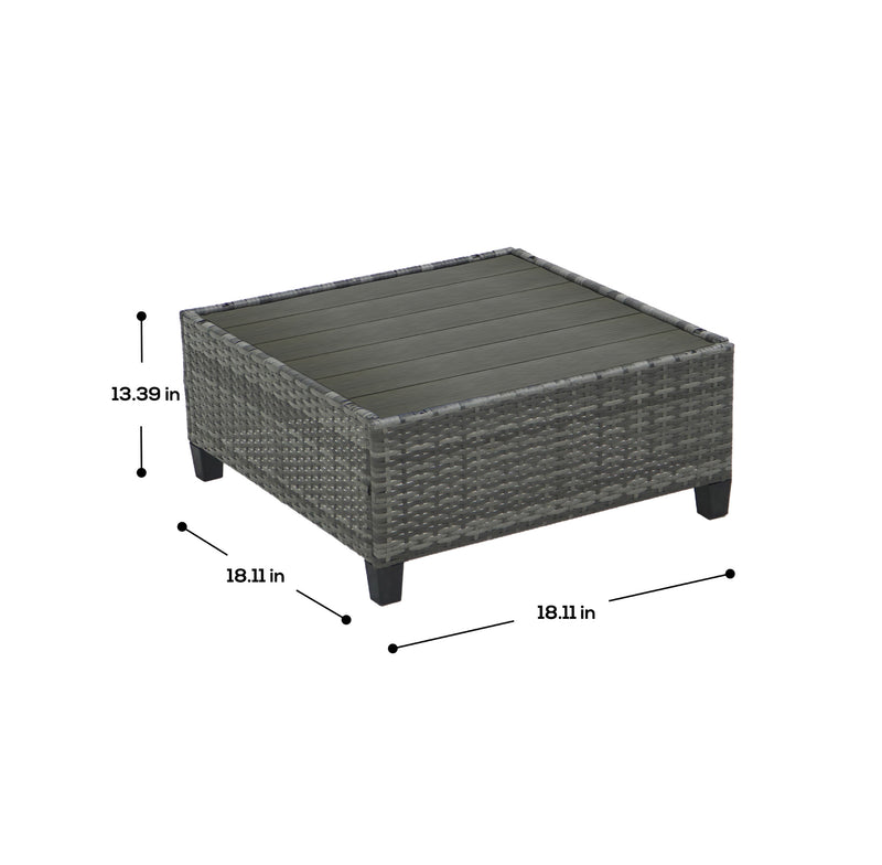 Deko Living - 8 Piece Gray Outdoor Sectional Wicker Sofa Chairs and Tables with Interchangable Blue and Gray Cushion Covers