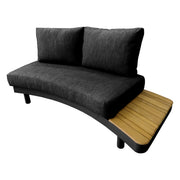 Deko Living - 6 Place Seating Outdoor Gray Aluminum and Teak Contour Sofa Set