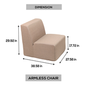 Deko Living - Brown Outdoor Compression Foam Armless Sofa Chair