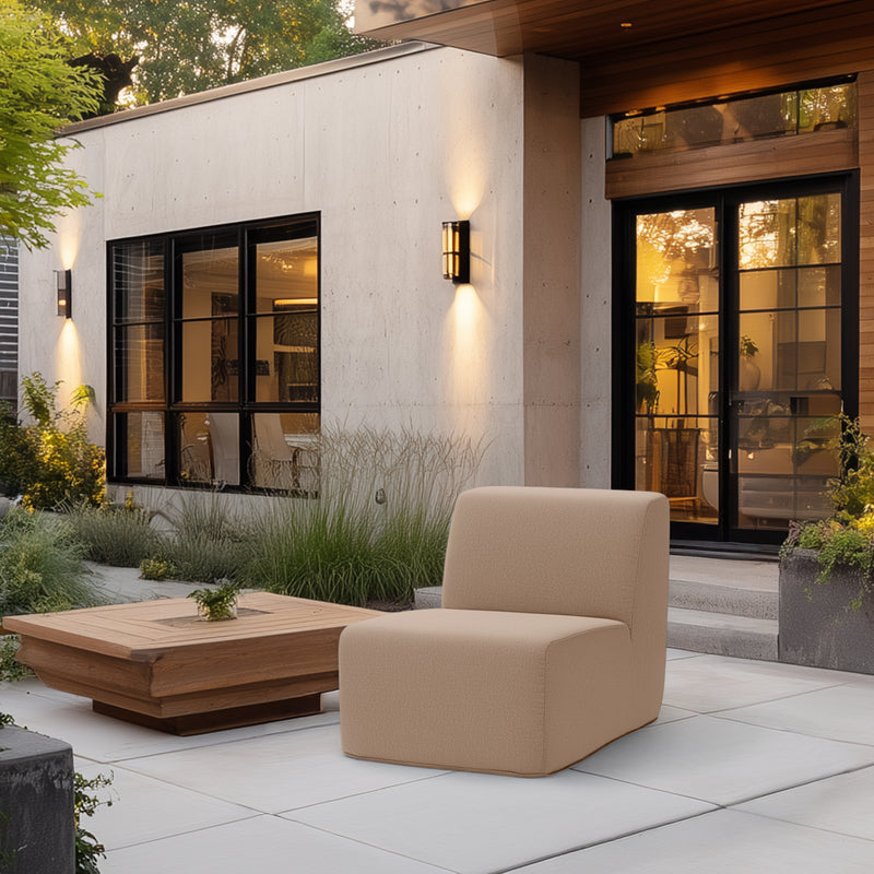 Deko Living - Brown Outdoor Compression Foam Armless Sofa Chair