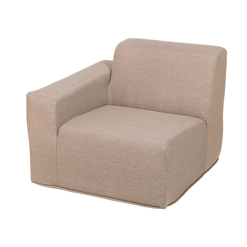 Deko Living - 4 Place Seating Brown Outdoor Compression Foam Sofa and Table Set