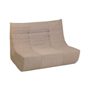 Deko Living - 5 Piece Brown Outdoor Compression Foam Loveseat Sofa Chairs and Table Set