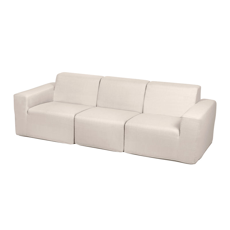 Deko Living - 4 Place Seating Beige Outdoor Compression Foam Sofa and Table Set