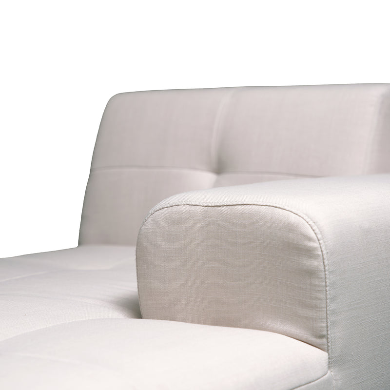 Deko Living - 3 Piece Beige Outdoor Compression Foam Sofa and Table Set