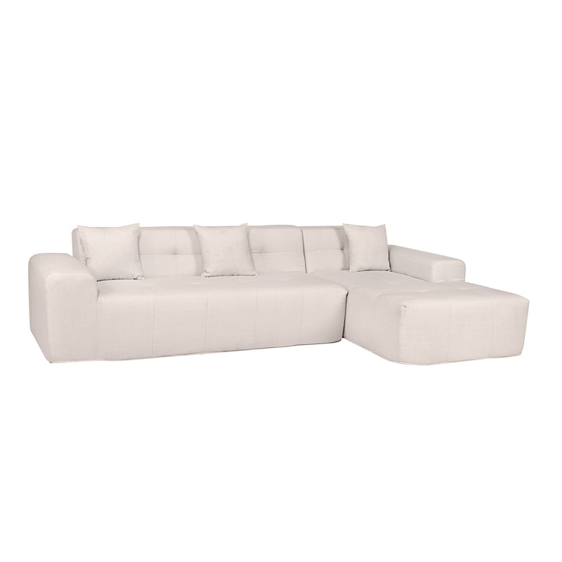 Deko Living - 3 Piece Beige Outdoor Compression Foam Sofa and Table Set