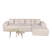 Deko Living - 3 Piece Beige Outdoor Compression Foam Sofa and Table Set
