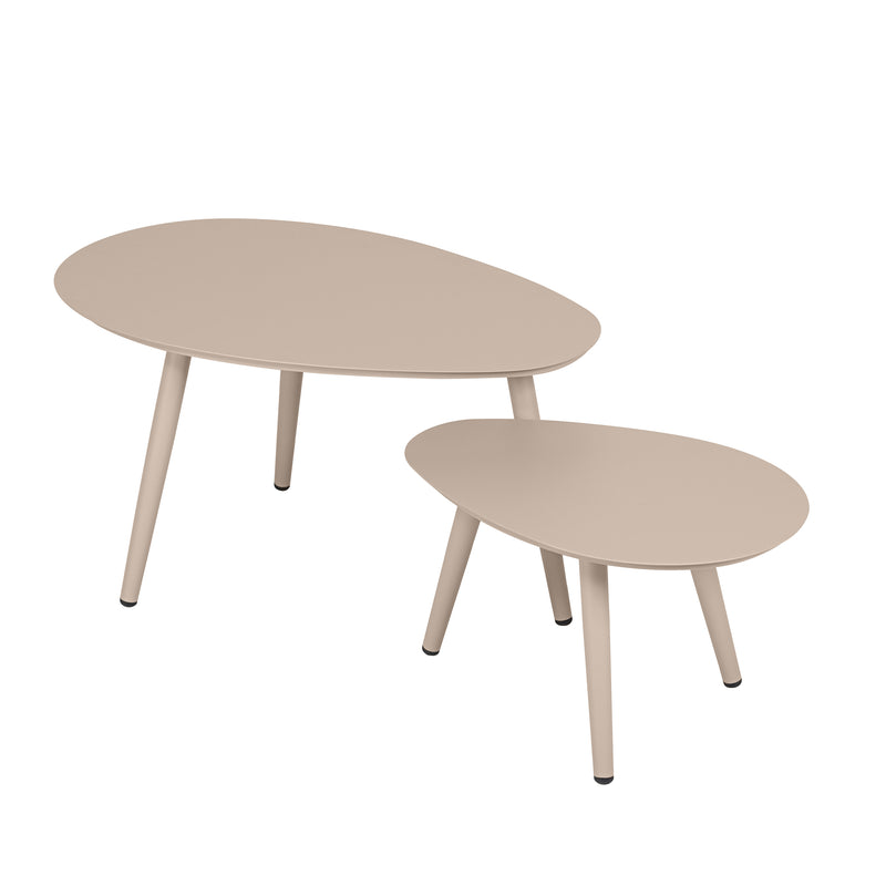 Deko Living - 3 Piece Beige Outdoor Compression Foam Sofa and Table Set