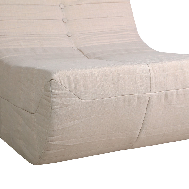 Deko Living - 5 Piece Beige Outdoor Compression Foam Loveseat Sofa Chairs and Table Set