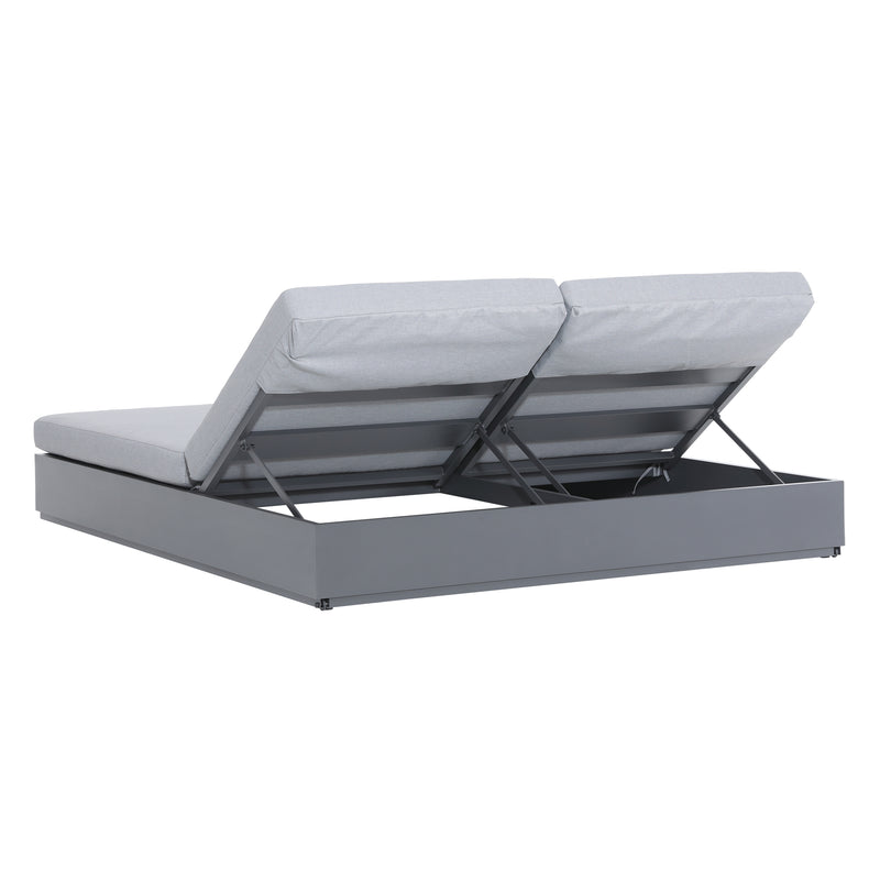 Deko Living - 2 Place Ficarazzi Outdoor Aluminum Rectangular Patio Daybed