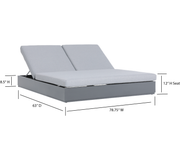 Deko Living - 2 Place Ficarazzi Outdoor Aluminum Rectangular Patio Daybed