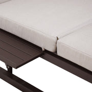 Deko Living - 2 Place Outdoor Aluminum Rectangular Patio Daybed with Retractable Beige Textilene Fabric Canopy