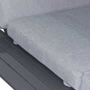 Deko Living - 2 Place Outdoor Aluminum Rectangular Patio Daybed with Retractable Gray Textilene Fabric Canopy