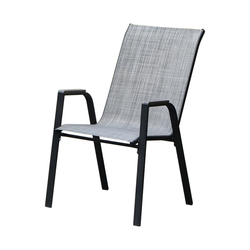Deko Living - 6 Place Seating Outdoor Aluminum Patio Dining Table Set and Chairs with Gray Textilene Fabric