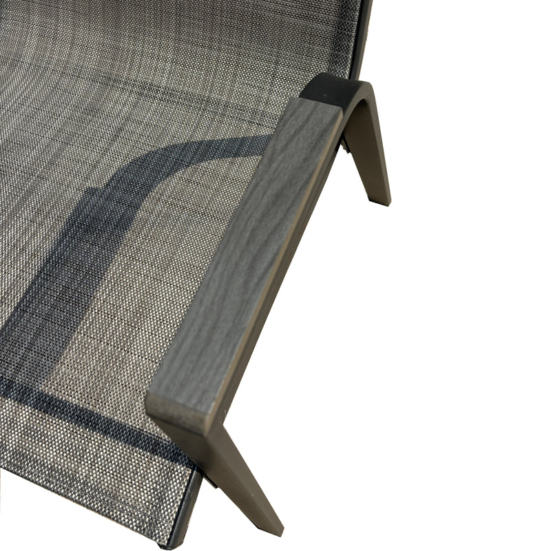 Deko Living - 6 Place Seating Outdoor Aluminum Patio Dining Table Set and Chairs with Gray Textilene Fabric