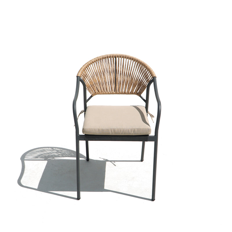 Deko Living - 6 Place Seating Yellow Outdoor Patio Dining Chairs and Table Set