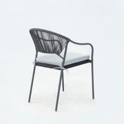 Deko Living - 6 Place Seating Black Outdoor Patio Dining Chairs and Table Set