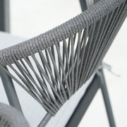 Deko Living - 6 Place Seating Black Outdoor Patio Dining Chairs and Table Set