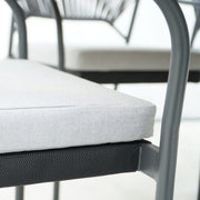 Deko Living - 6 Place Seating Black Outdoor Patio Dining Chairs and Table Set