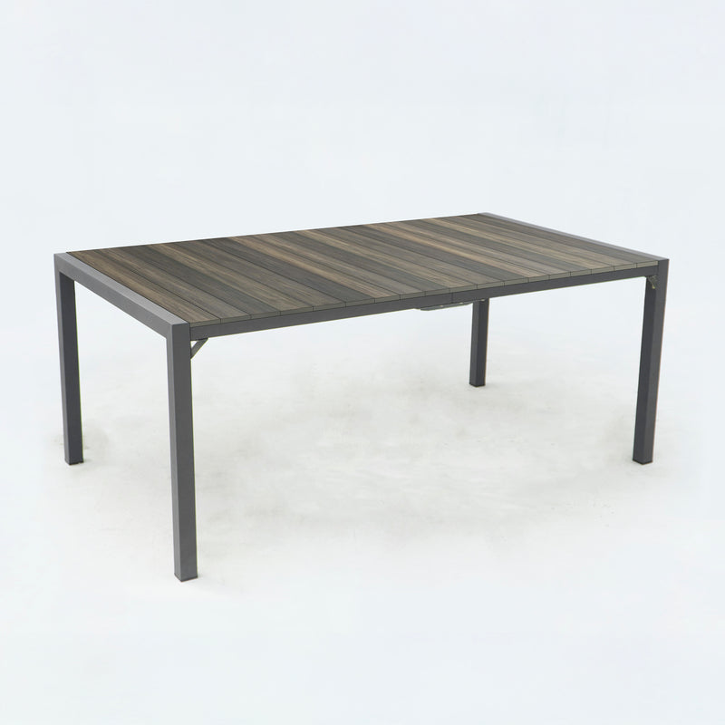 Deko Living - 6 Place Seating Black Outdoor Patio Dining Chairs and Table Set