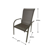 Deko Living - 4 Place Seating Champagne Outdoor Aluminum Round Patio Dining Table and Stackable Chairs Set