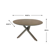 Deko Living - 4 Place Seating Champagne Outdoor Aluminum Round Patio Dining Table and Stackable Chairs Set