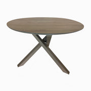 Deko Living - 4 Place Seating Champagne Outdoor Aluminum Round Patio Dining Table and Stackable Chairs Set