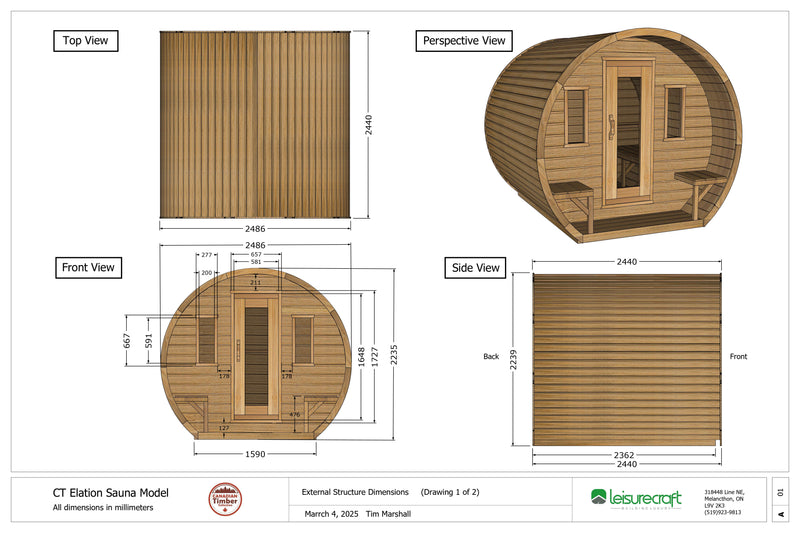 LeisureCraft Canadian Timber Elation Sauna