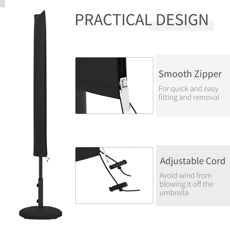 Outsunny - Parasol Cover, Patio Cantilever Cover, Banana Umbrella Cover with Zipper, Black — 84B-064V00BK