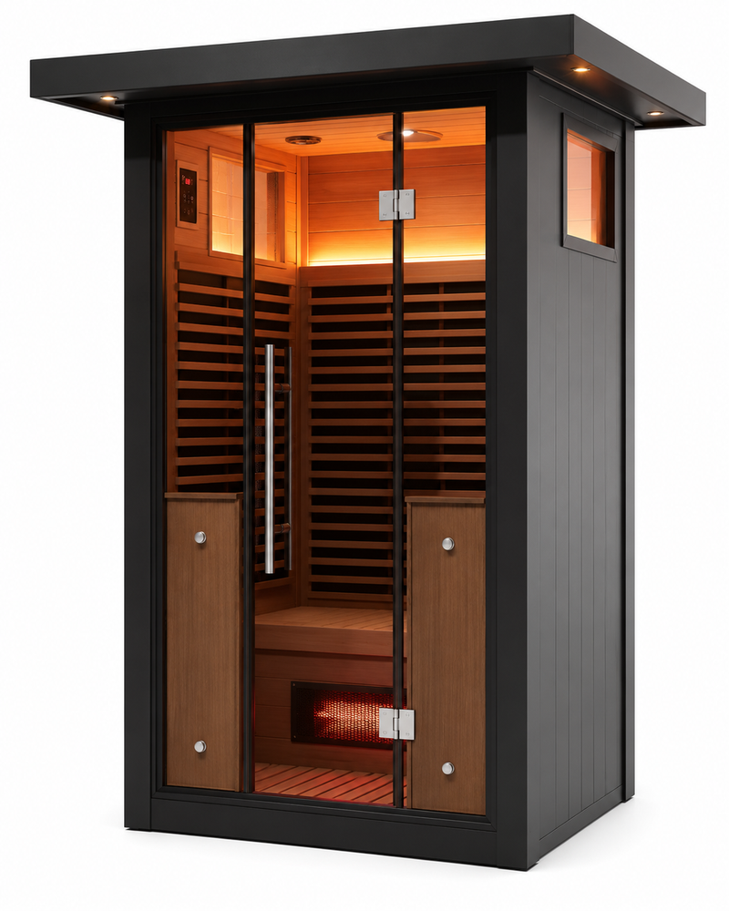 Far Infrared 2-Person Outdoor Sauna - Canadian Hemlock Wood with Full Spectrum Heating
