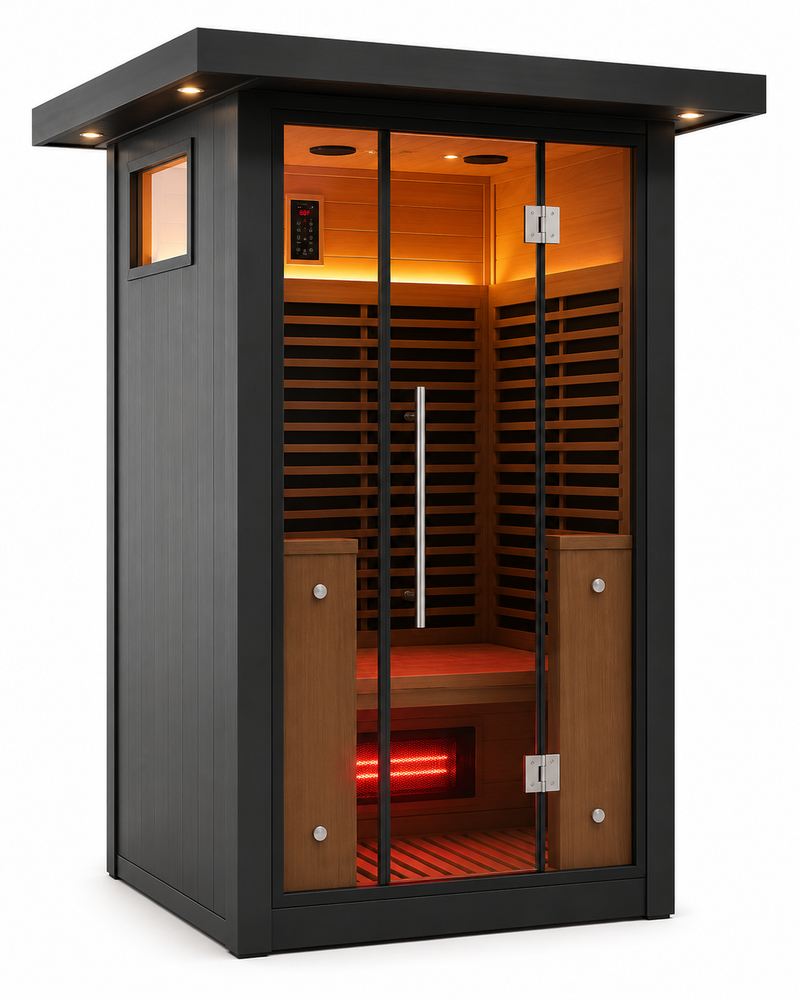 Far Infrared 2-Person Outdoor Sauna - Canadian Hemlock Wood with Full Spectrum Heating