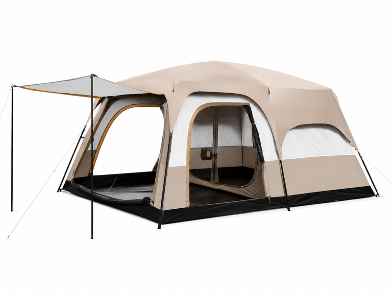 3-12 Person Double-Layer Family Camping Tent - 2 Bedrooms, Thickened & Rainproof