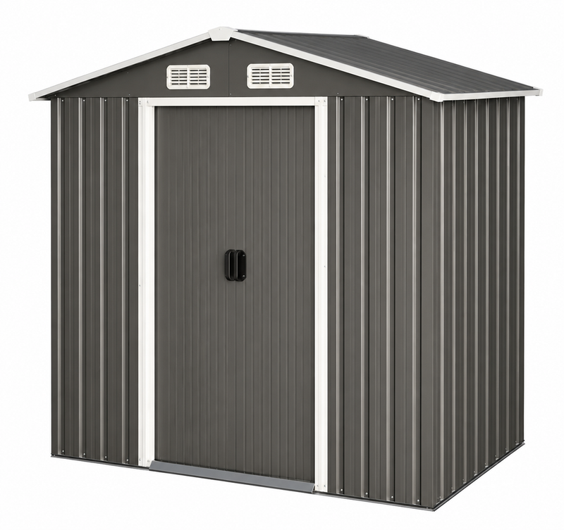 Durable Brown Metal Steel Frame Structure Shed Outdoor Multi-purpose Tool Storage House with Garden Screws