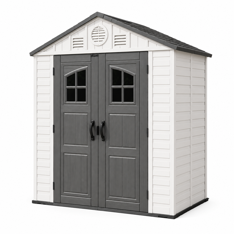 for-Resin Garden Shed Heavy Duty Outdoor Storage Cabinet with Plastic Frame Easily Assembled for Patio and Garage Area@